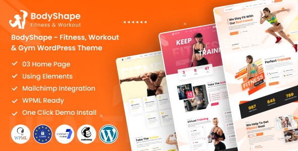 BodyShape – Fitness, Workout  Gym WordPress Theme