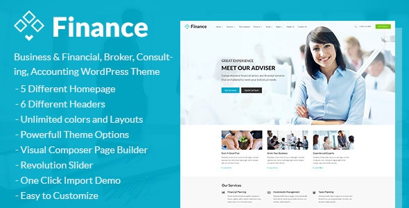 Finance – Business  Financial, Broker, Consulting, Accounting WordPress Theme