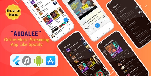 Audalee v1.5 – Unlimited Music Streaming App | Flutter  Getx | Android  iOS