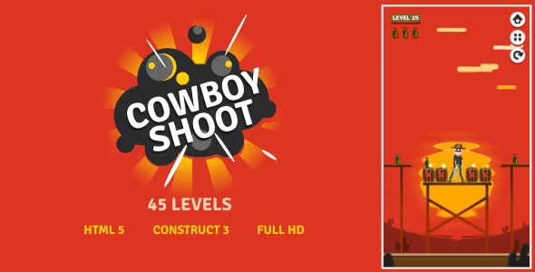 Cowboy Shoot – HTML5 Game (Construct3)