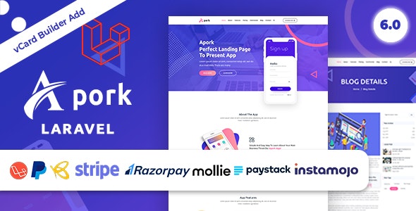 Apork – SEO, URL Shortener, vCard Builder, Ecommerce & Product Landing Business CMS