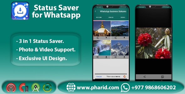 Status Saver for Whatsapp – Viral App | WA GB | WA | WA Business | Material Design