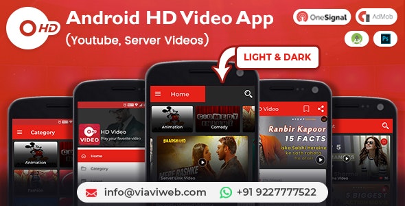 Android HD Video App (Youtube, Server Videos )