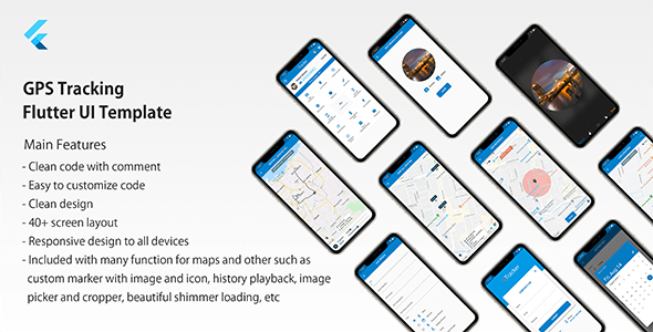 Flutter UI Template – GPS Tracking App
