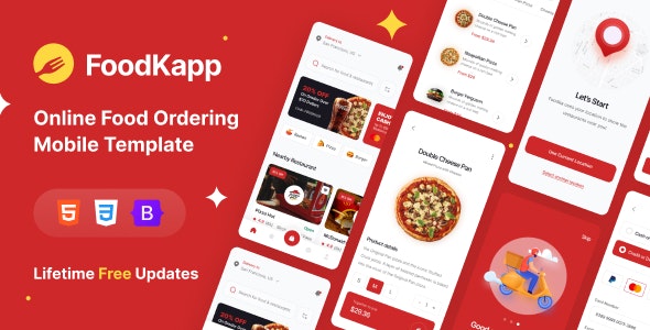 foodkapp – Online Food Ordering Mobile Template