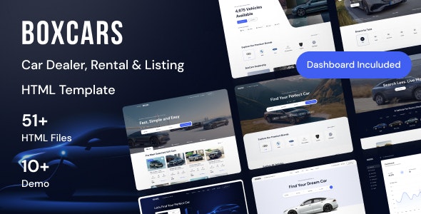 Boxcar- Car Dealer, Rental  Listing HTML Template