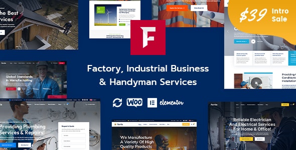 Fortis – Factory Industrial Business  Handyman Services WordPress Theme