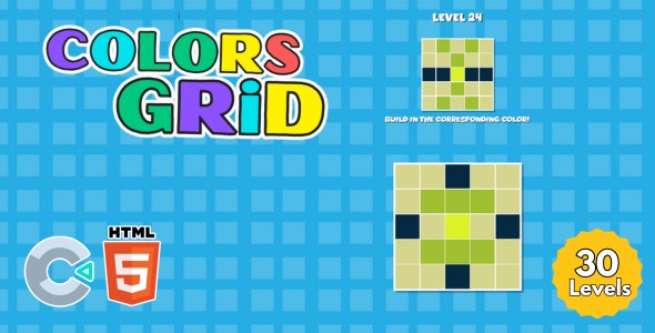 Colors Grid – HTML5 + MOBILE Game (Source Code)