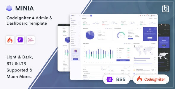 Minia – CodeIgniter 4 Admin  Dashboard Template