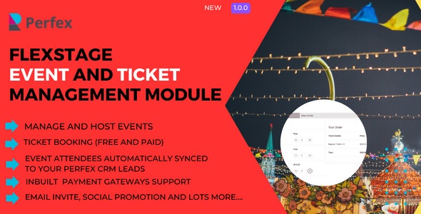 Flexstage – Event Management and Ticket Booking Module for Perfex