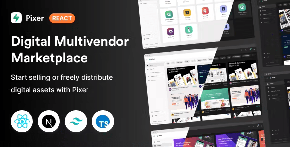 Pixer-React Multivendor Digital Marketplace Template 4.1.0