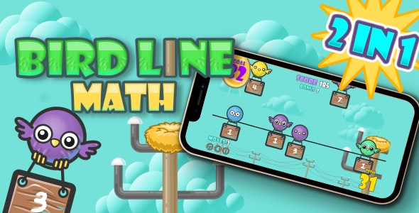 Bird Line Math – HTML5 Math Game (Construct 3)