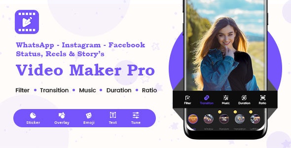 Instagram, FB, YouTube, WhatsApp Status – Story – Post – Reels Video Maker Pro