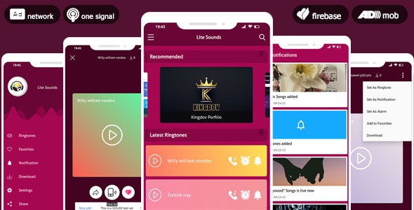 Lite Ringtones & Sounds 2020 – AdMob & Facebook Ads & Push Notifications