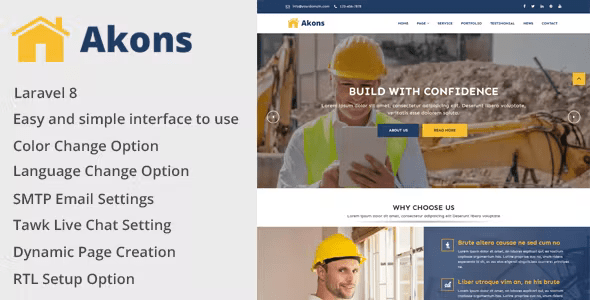 Akons – Building and Construction Website CMS 1.3