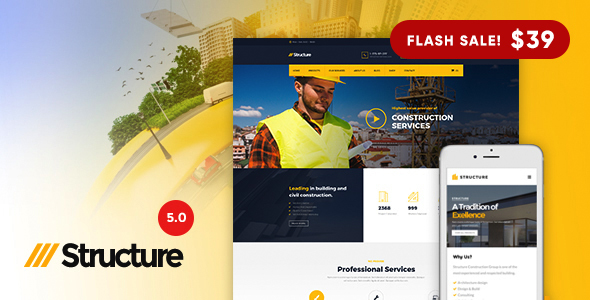 Structure – Construction Industrial Factory WordPress Theme 7.3.0