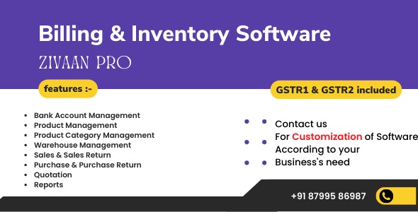 Zivaan PRO – Accounting | Inventory (GST Compliance with GSTR1 & GSTR2 Integrated) 2.3