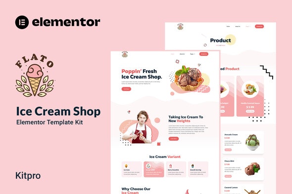 Flato – Ice Cream Shop Elementor Template Kit