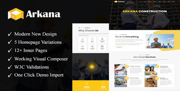 Arkana – One Page Construction WordPress Theme