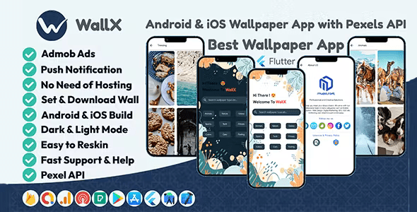 WallX – Wallpaper App – Flutter + Admob + Onesignal