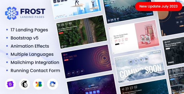 Frost – Coming Soon, Under Construction Bootstrap 5 Template