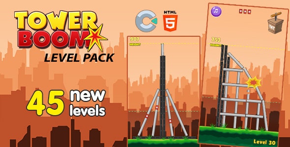 Tower Boom Level Pack – HTML5 Game (Construct 3)