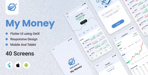 Stock Market App v1.0.1 – Flutter UI Kit using GetX