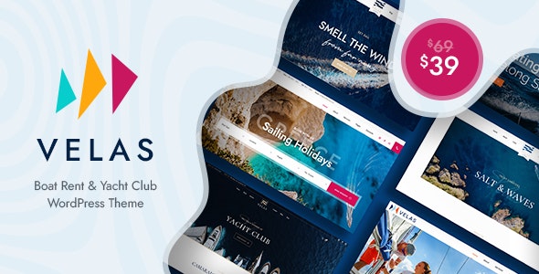 Velas – Yacht Club  Boat Rental WordPress Theme