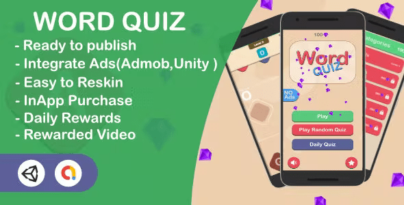 Word Quiz – Learn Words (Unity Complete Game + Admob + Unity Ads)