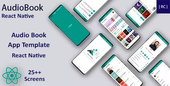 Audio Book Android App Template +Audio Book iOS App Template| Online Book | React Native | AudioBook