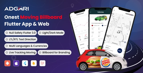 Branding  Advertising- Moving Billboard Flutter And Web Application