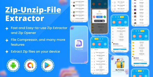 Zip Unzip files extractor – Zip Files Archiver – Zip File Reader – Unzip Archiver – Zip Maker