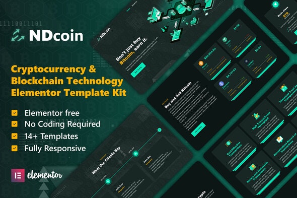 Ndcoin – Cryptocurrency & Blockchain Technology Elementor Template Kit