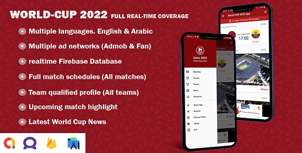 World Cup 2022 Coverage – Goals And News..Etc With Realtime Database – Full Android app