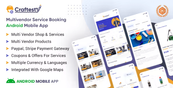 Craftesty – Multi-vendor (Shops, Products & Services) Booking Android Application