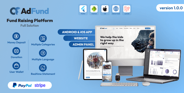 AdFund – Fund Raising Platform Website | Android-iOS App | Admin Panel