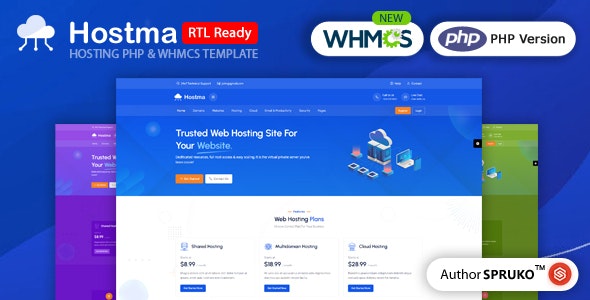 Hostma – Web Hosting PHP  WHMCS Template