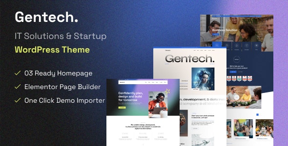 Gentech – IT Solutions  Startup WordPress Theme