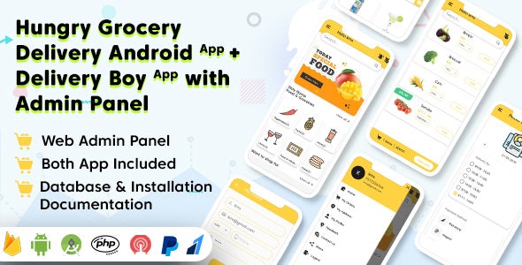 Hungry Grocery Delivery Android App and Delivery Boy App with Interactive Admin Panel 1.8.0