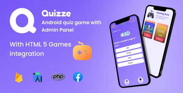 Quizze | Android Quiz App |Android Gaming App | Android Studio Full App + Admin Panel