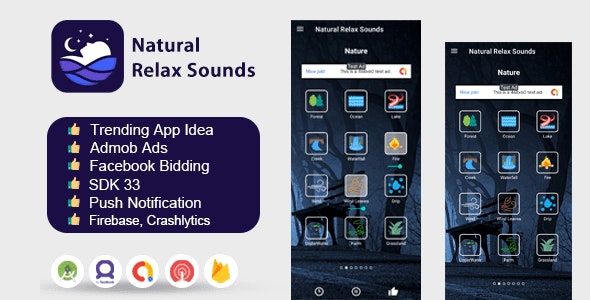 Relax Meditation Sounds App Android Source Code – 75+ Tracks – Admob – Notifications