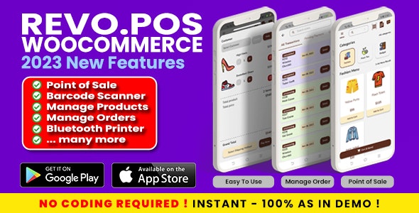 RevoPOS – Woocommerce POS / Point of Sale Flutter Mobile App with Bluetooth Printer Support