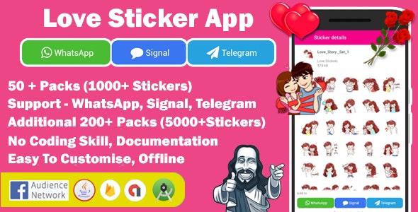 Love Sticker App for WhatsApp , Signal App & Telegram