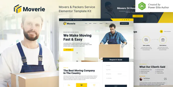 Moverie – Movers  Packers Service Elementor Template Kit