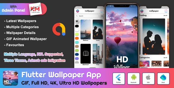 Flutter HD Wallpapers App With Admin Panel