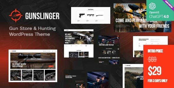 Gunslinger — Gun Store  Hunting WordPress Theme