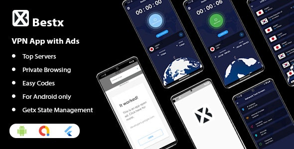 Bestx – Flutter Vpn for Android With Admob