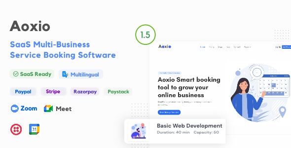 Aoxio – SaaS Multi-Business Service Booking Software 2.3