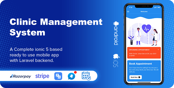 CMS – Clinic Management System ionic 5 Complete mobile app for android & ios (Php Laravel backend)