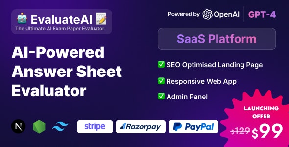 EvaluateAI – AI Powered Answer Sheet Evaluator and Marksheet Generator SaaS Platform